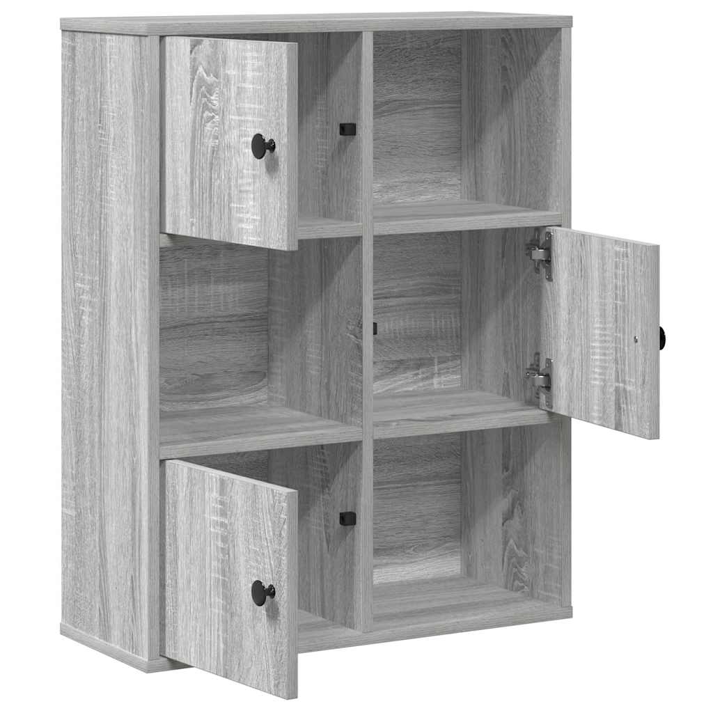vidaXL Βιβλιοθήκη Γκρι Sonoma 60x24x76,5 εκ. από Επεξεργασμένο Ξύλο