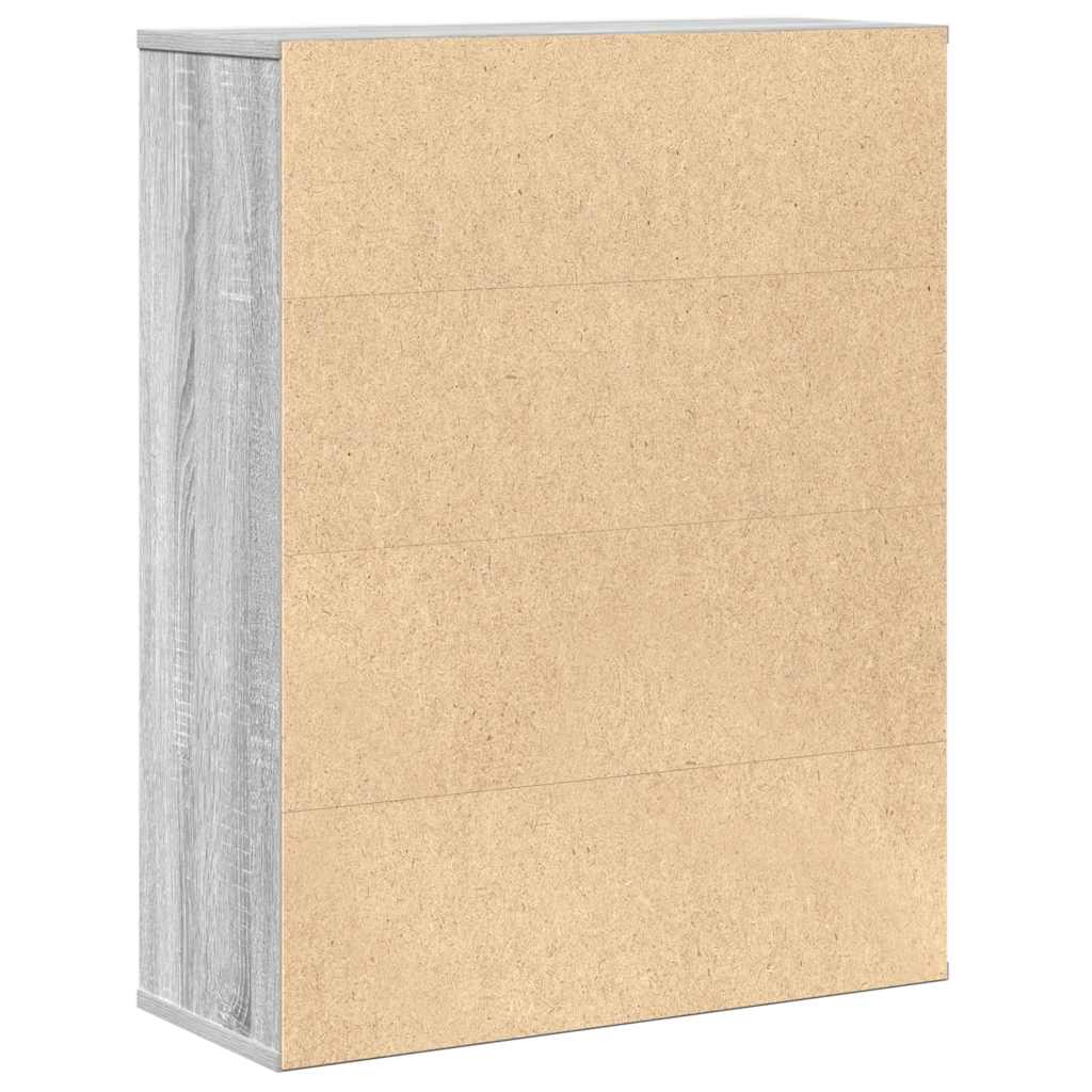 vidaXL Βιβλιοθήκη Γκρι Sonoma 60x24x76,5 εκ. από Επεξεργασμένο Ξύλο