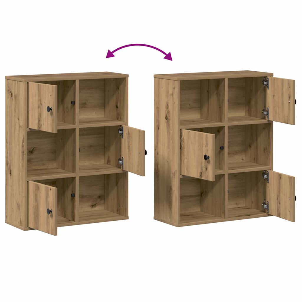 vidaXL Βιβλιοθήκη Αρτισιανή Δρυς 60x24x76,5 εκ. Επεξ. Ξύλο