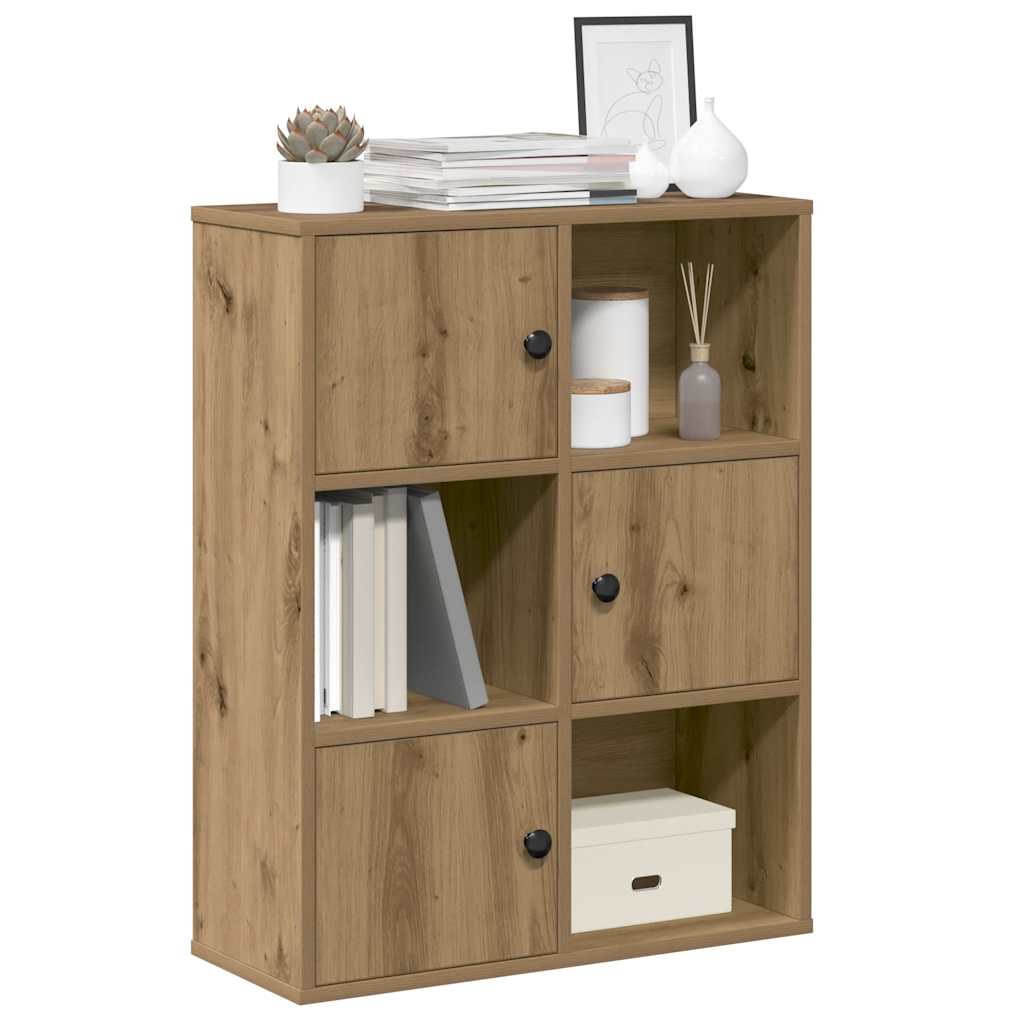 vidaXL Βιβλιοθήκη Αρτισιανή Δρυς 60x24x76,5 εκ. Επεξ. Ξύλο
