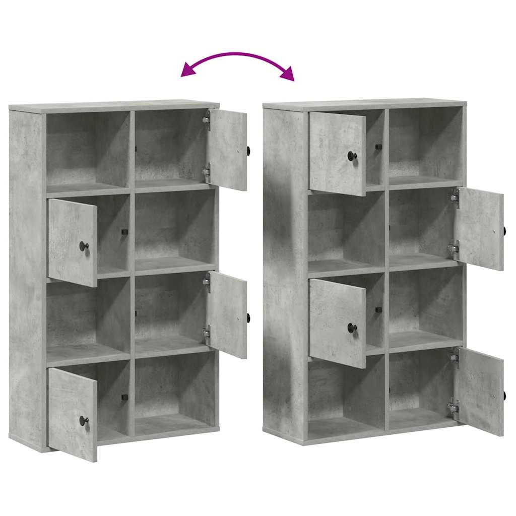 vidaXL Βιβλιοθήκη Γκρι Σκυροδέματος 60x24x101,5 εκ. Επεξεργ. Ξύλο