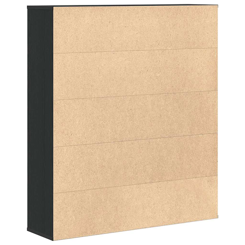vidaXL Βιβλιοθήκη Μαύρη Δρυς 89x24x101,5 εκ. Κατασκευασμένο ξύλο