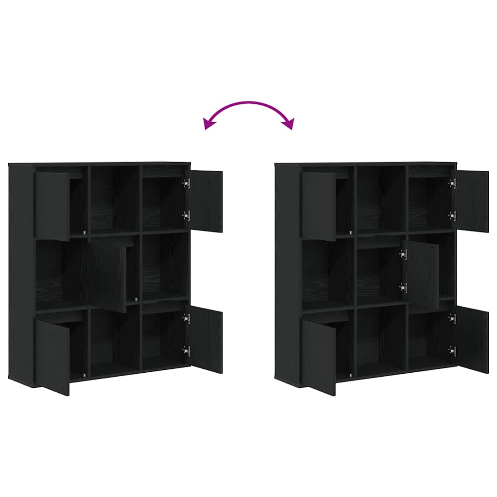 vidaXL Βιβλιοθήκη Μαύρη Δρυς 89x24x101,5 εκ. Κατασκευασμένο ξύλο