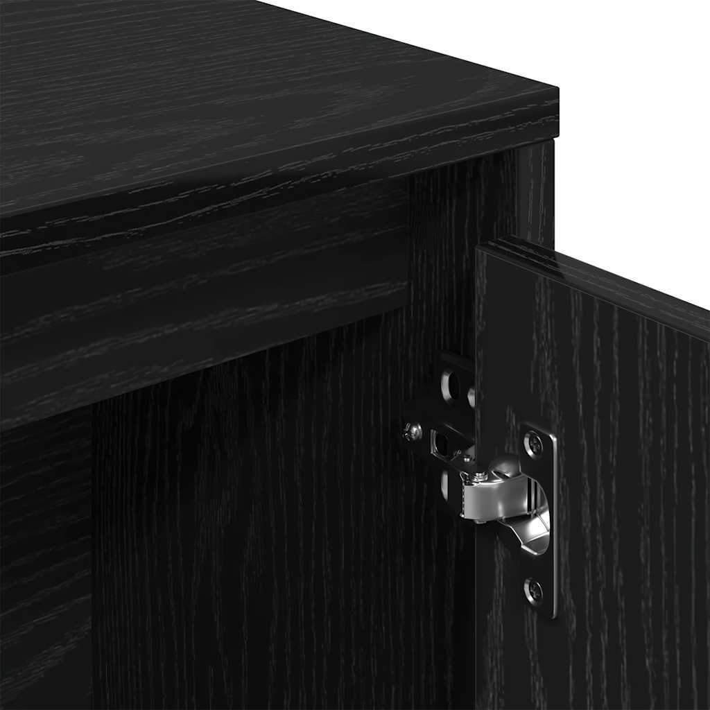 vidaXL Βιβλιοθήκη Μαύρη Δρυς 89x24x101,5 εκ. Κατασκευασμένο ξύλο