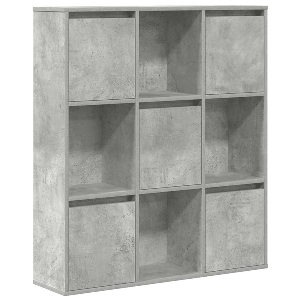 vidaXL Βιβλιοθήκη Γκρι Σκυροδέματος 89x24x101,5 εκ. Επεξεργ. Ξύλο