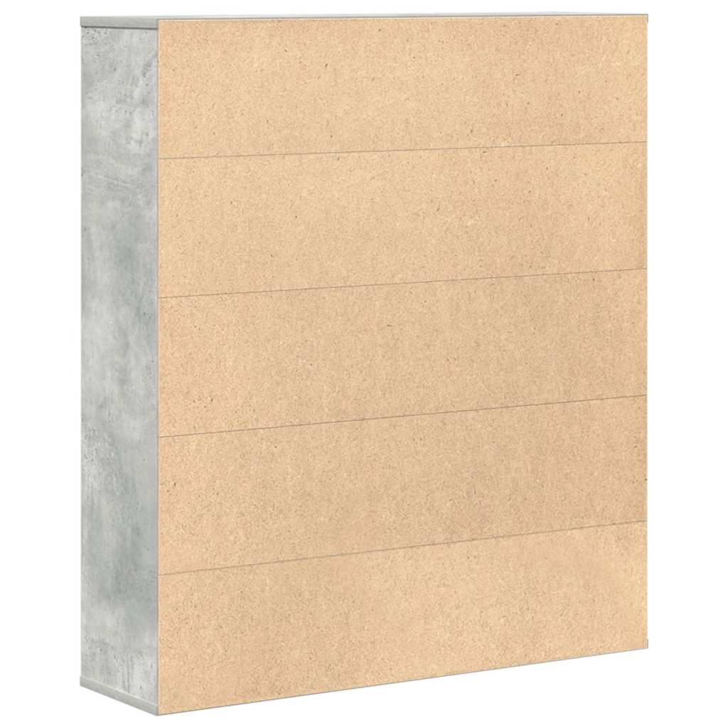 vidaXL Βιβλιοθήκη Γκρι Σκυροδέματος 89x24x101,5 εκ. Επεξεργ. Ξύλο
