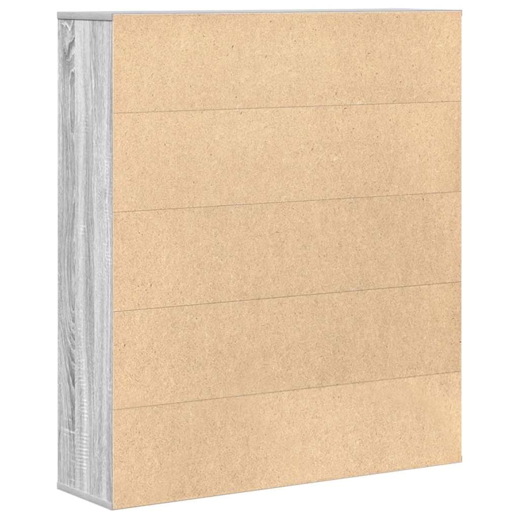 vidaXL Βιβλιοθήκη Γκρι Sonoma 89x24x101,5 εκ. από Επεξεργασμένο Ξύλο