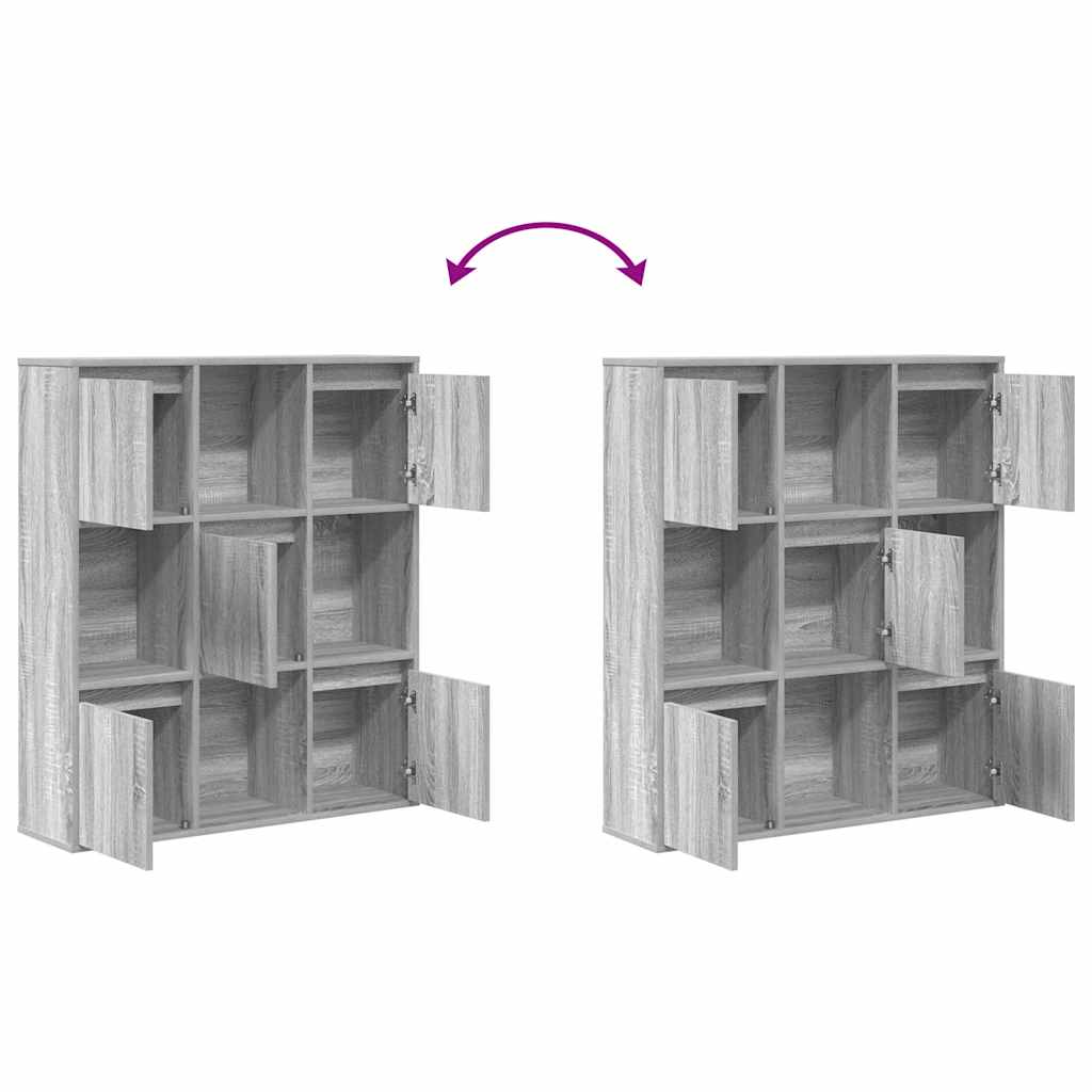 vidaXL Βιβλιοθήκη Γκρι Sonoma 89x24x101,5 εκ. από Επεξεργασμένο Ξύλο