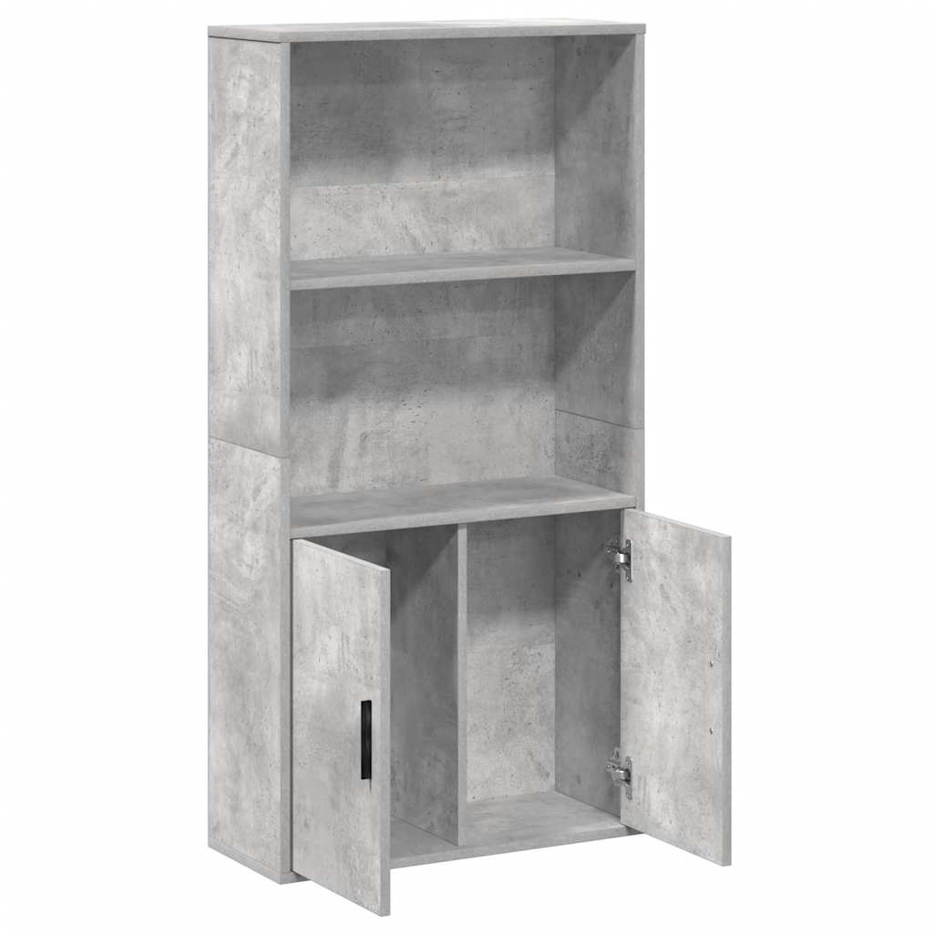 vidaXL Βιβλιοθήκη Γκρι Σκυροδέματος 60x24x120 εκ. Επεξεργ. Ξύλο