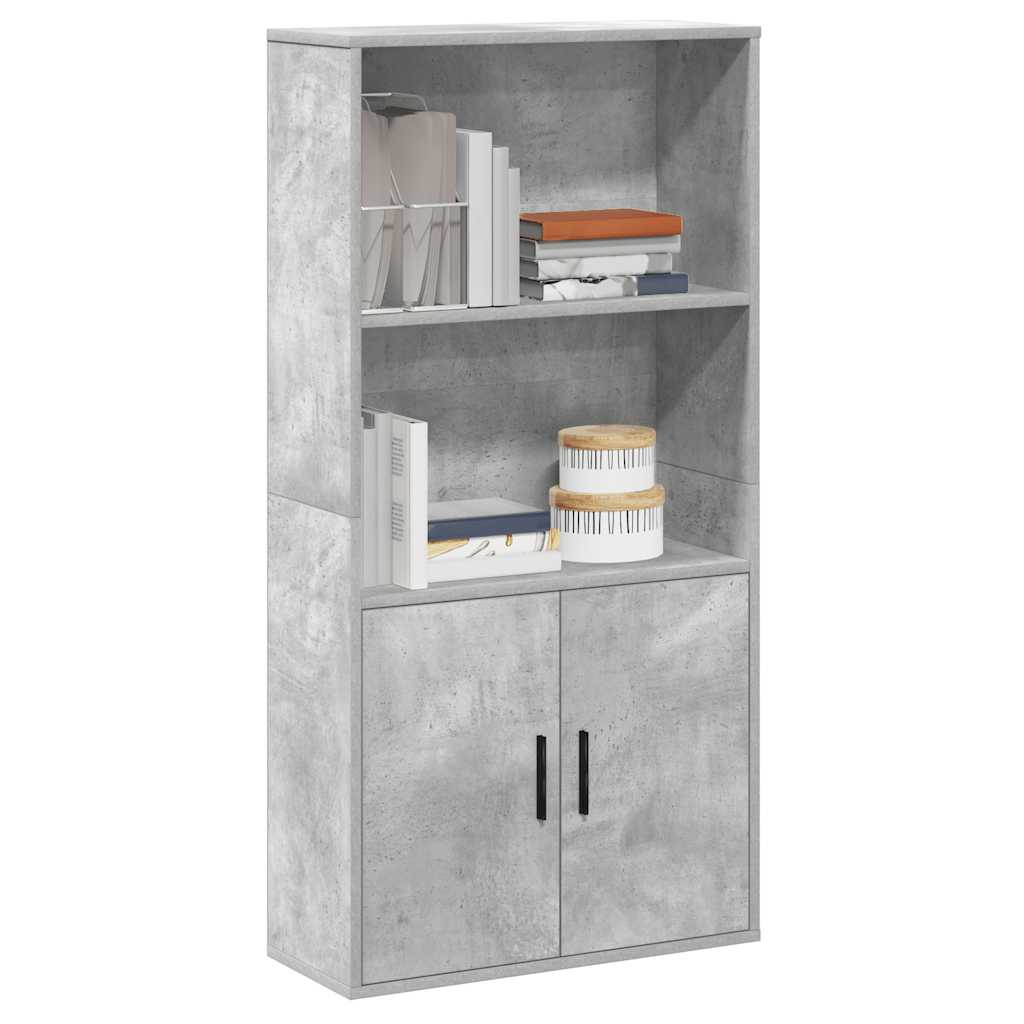 vidaXL Βιβλιοθήκη Γκρι Σκυροδέματος 60x24x120 εκ. Επεξεργ. Ξύλο