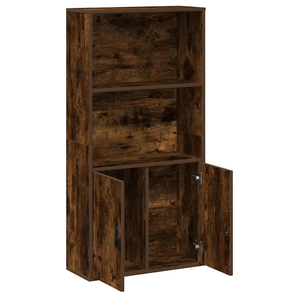 vidaXL Βιβλιοθήκη Καπνιστή Δρυς 60x24x120 εκ. από Επεξεργασμένο Ξύλο