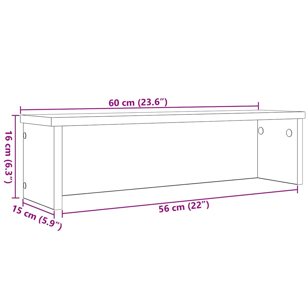 vidaXL Ράφι κουζίνας στοιβαζόμενο Γκρι Sonoma 60x15x16 εκ.