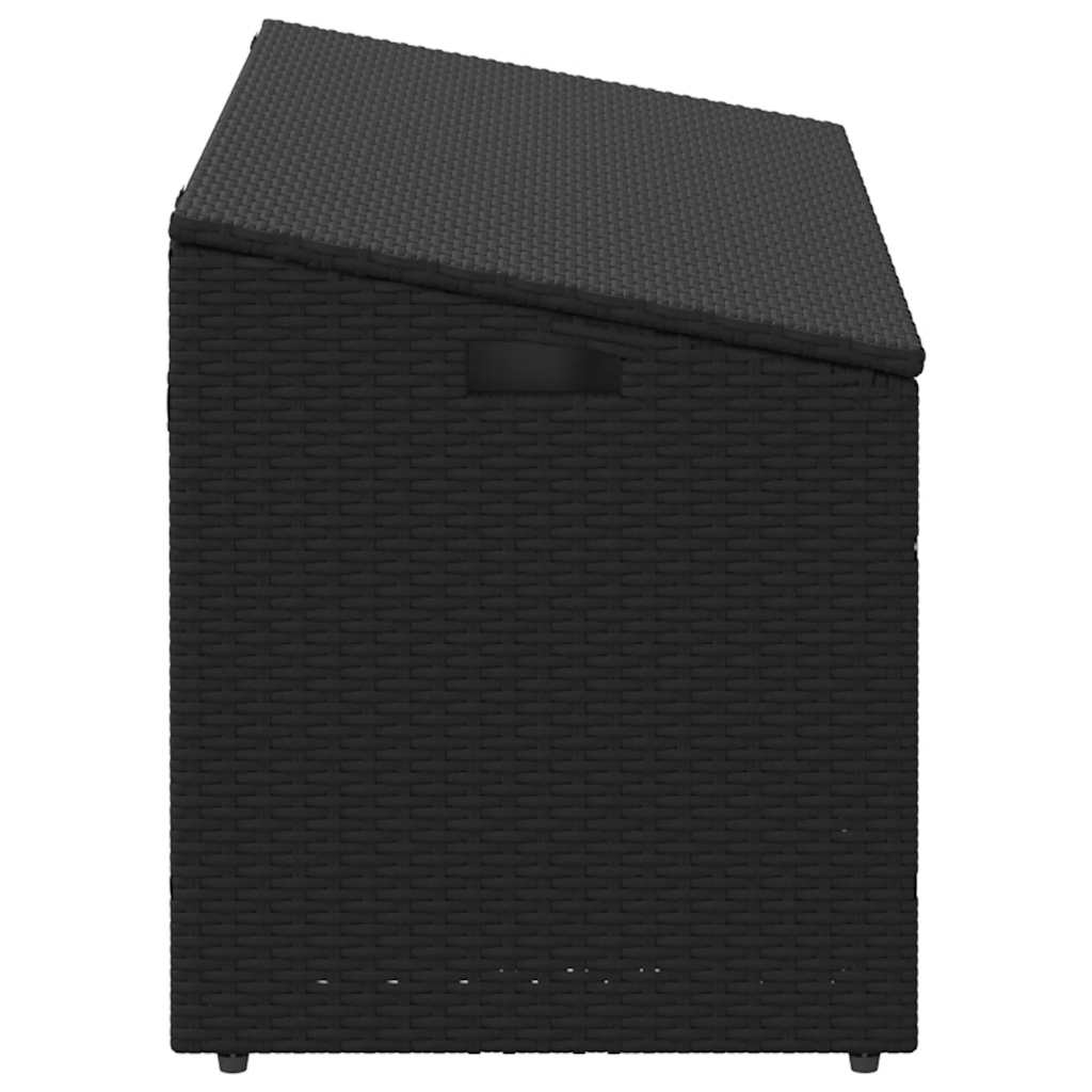 vidaXL Κήπος κουτί αποθήκευσης μαύρο 110x50x58 cm Poly Rattan