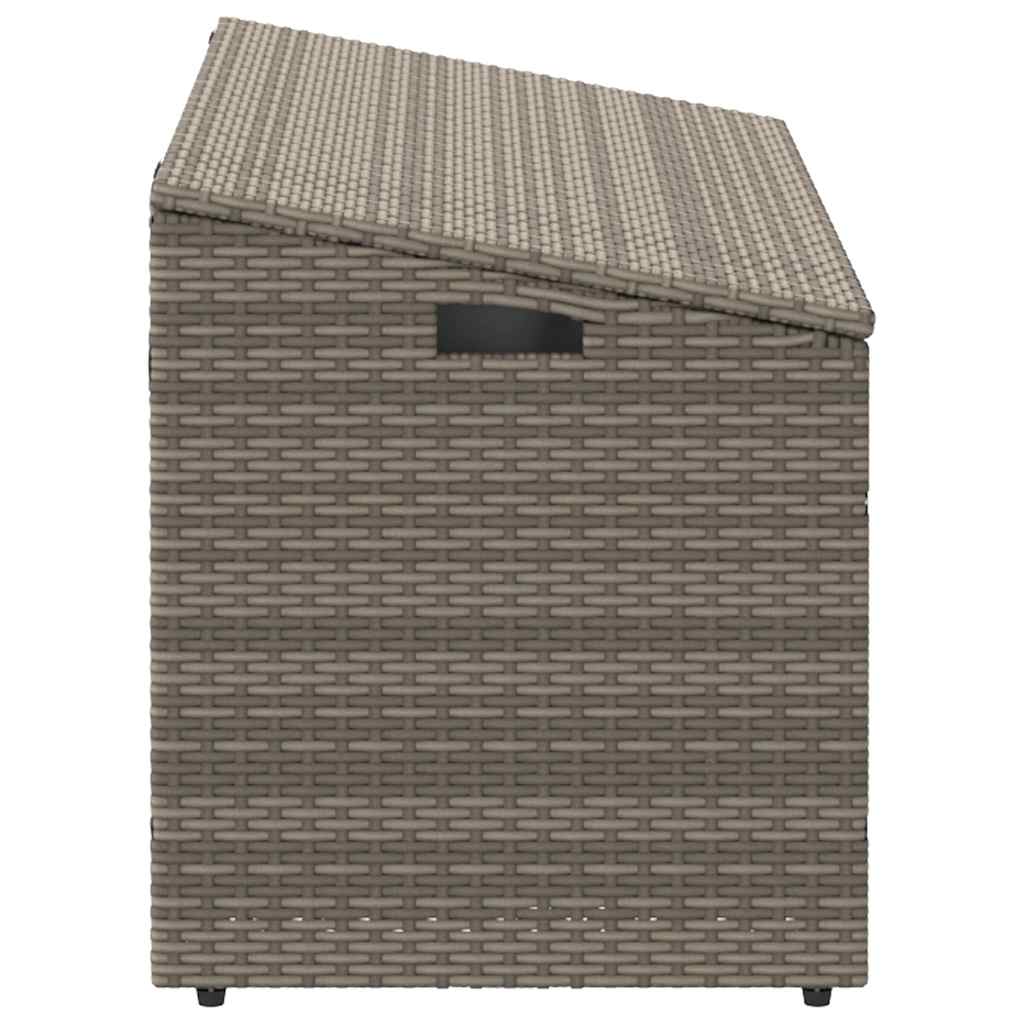 vidaXL κουτί αποθήκευσης κήπου γκρι 110x50x58 cm Poly Rattan