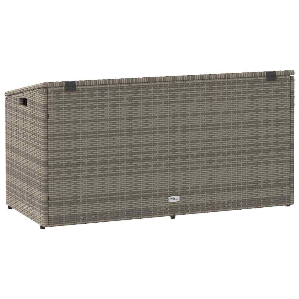 vidaXL κουτί αποθήκευσης κήπου γκρι 110x50x58 cm Poly Rattan