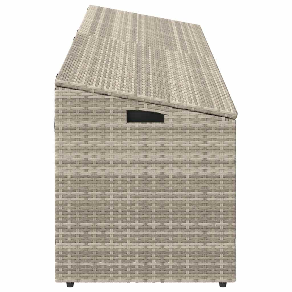 vidaXL Κουτί Αποθήκευσης Κήπου Ανοιχτό Γκρι 220 x 50 x 58 εκ. από Συνθετικό Ρατάν