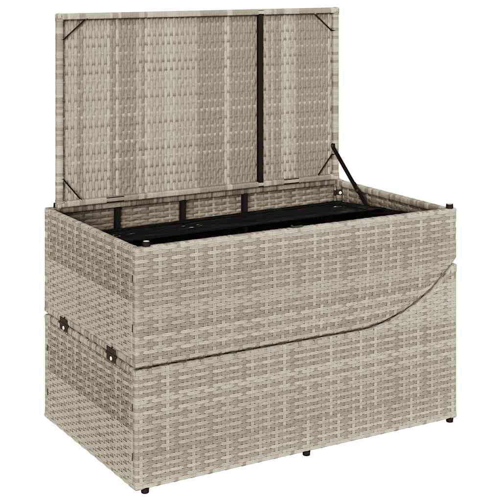 vidaXL Πτυσσόμενη ξαπλώστρα με μαξιλάρι και αποθήκευση Ανοιχτό γκρι