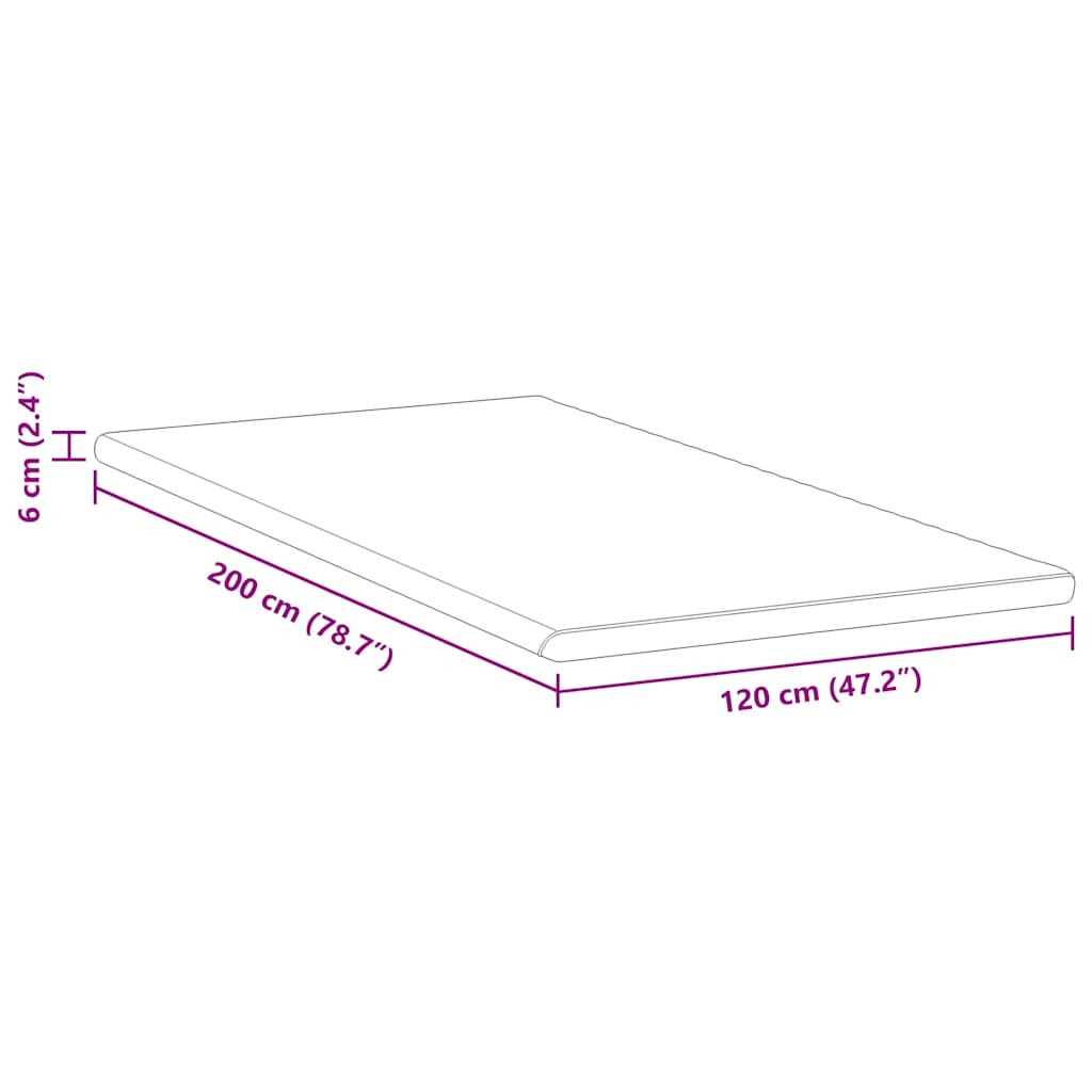 vidaXL Στρώμα επικάλυψης Λευκό και Πράσινο 120 x 200 cm