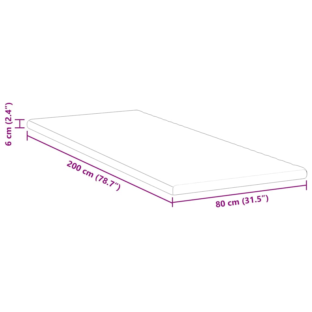 vidaXL Στρώμα επικάλυψης Λευκό 80 x 200 cm Υφασμα Jacquard