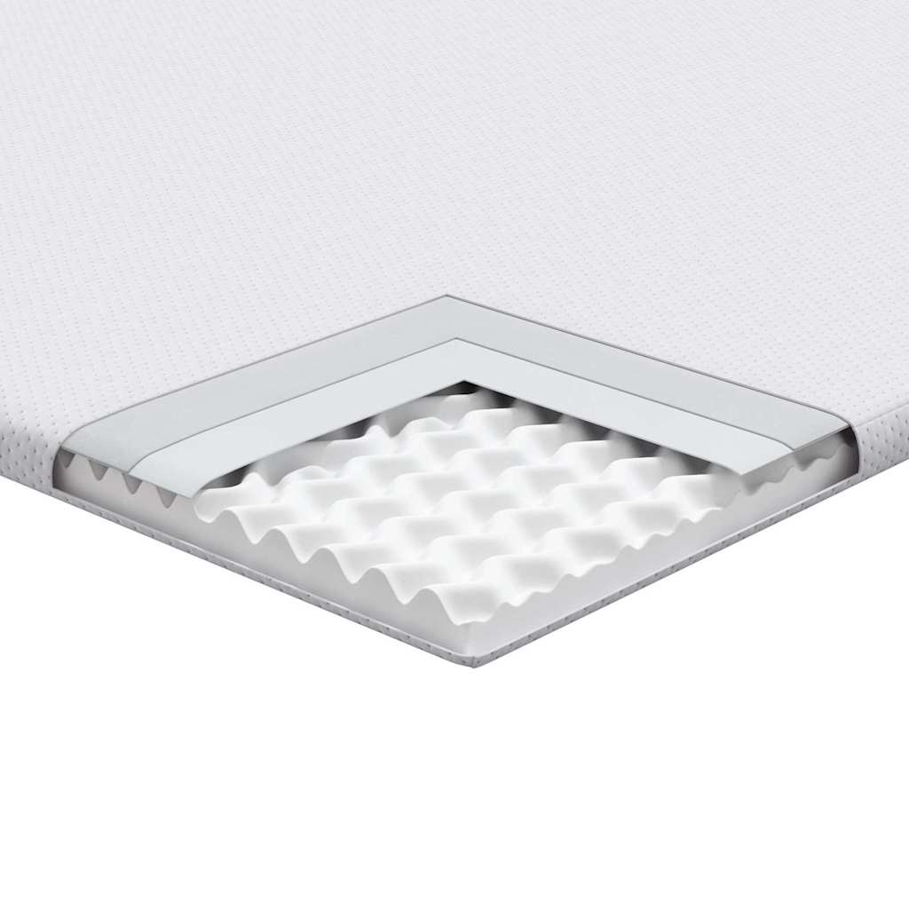 vidaXL Στρώμα επικάλυψης Λευκό 200 x 200 cm Υφασμα Jacquard