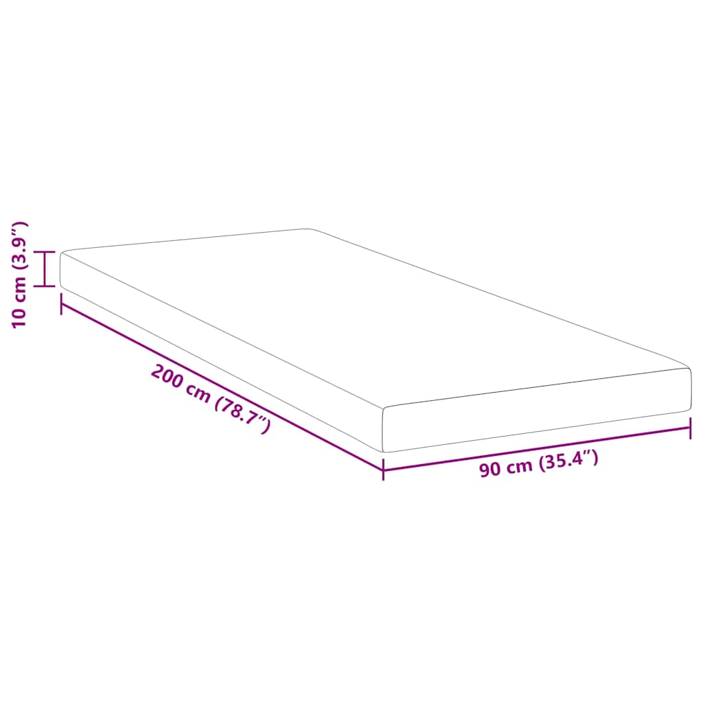 vidaXL Στρώμα μνήμης 90 x 200 cm Thick Μαλακό Ύφασμα-100% πολυέστερ