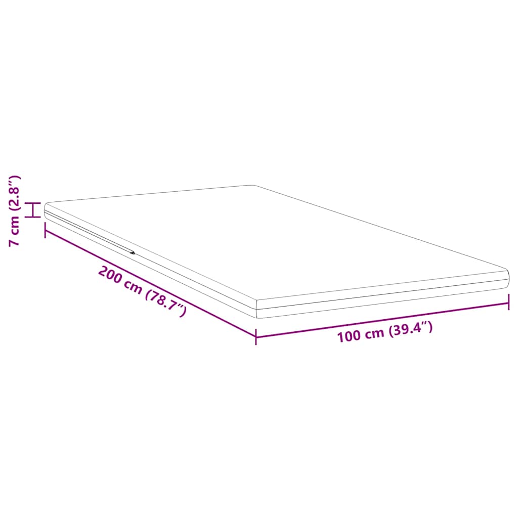 vidaXL Στρώμα επικάλυψης Λευκό 100 x 200 cm Ζακάρ ύφασμα