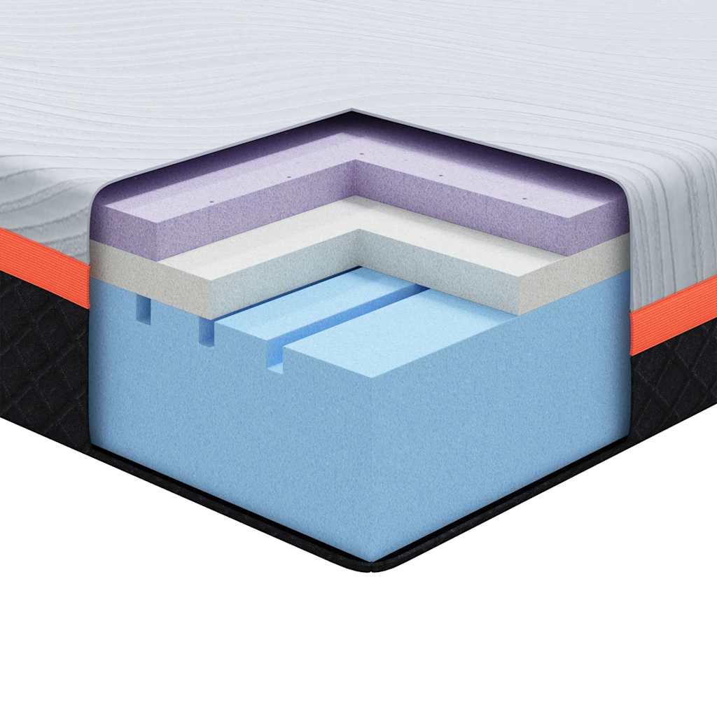 vidaXL Στρώμα Λευκό και Γκρι 180 x 200 cm Ζακάρ ύφασμα