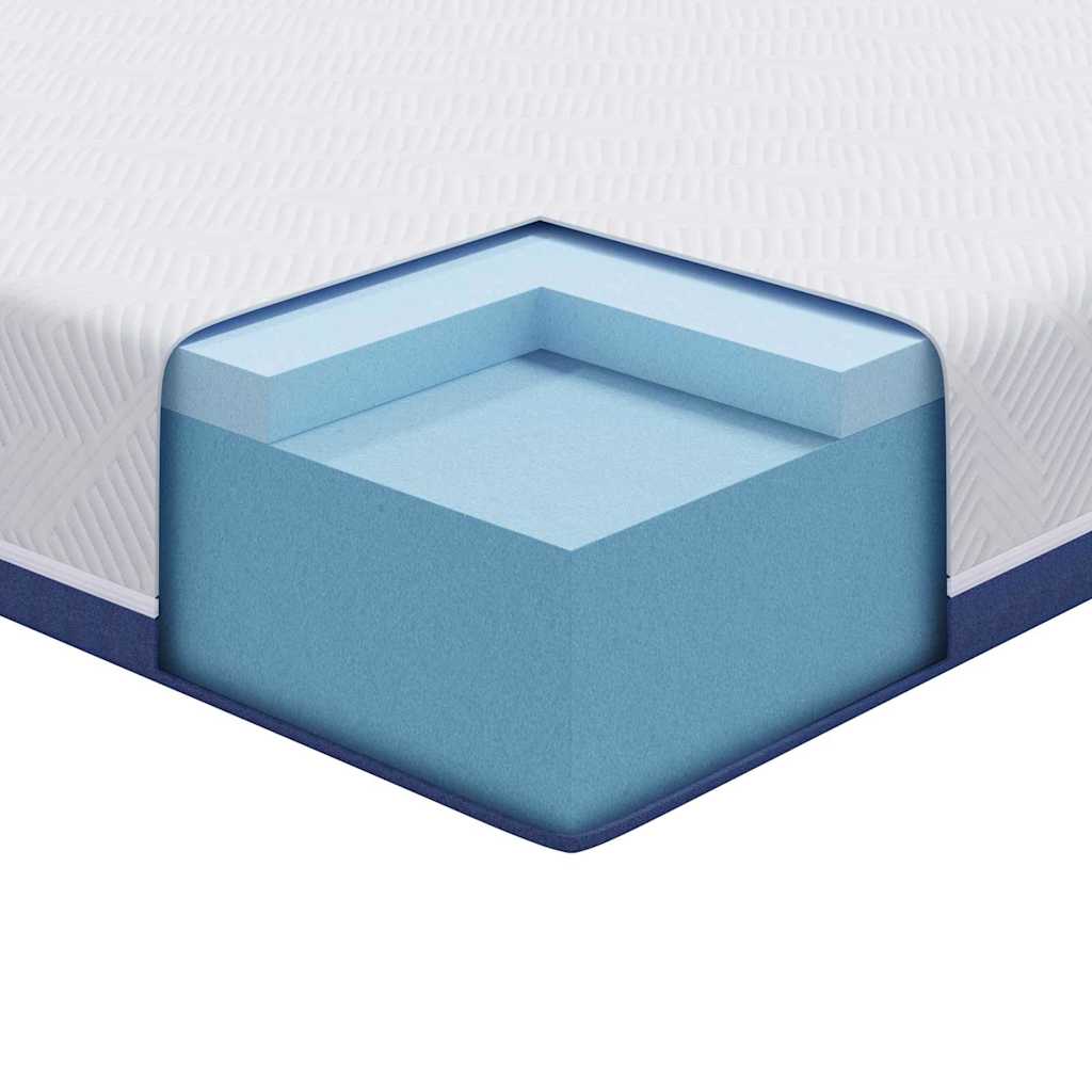 vidaXL Στρώμα Λευκό και Μπλε 140 x 190 cm Ζακάρ ύφασμα