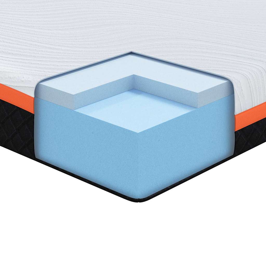vidaXL Στρώμα Λευκό και Μαύρο 200 x 200 cm Ζακάρ ύφασμα