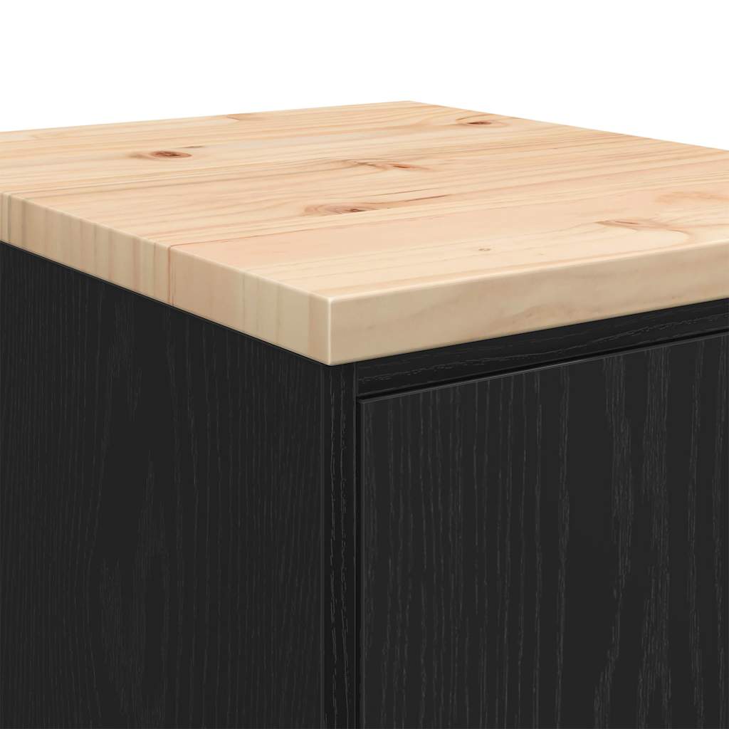 vidaXL ντουλάπι αποθήκευσης γκαράζ μαύρο 40x51x85 εκ μασίφ ξύλο πεύκο