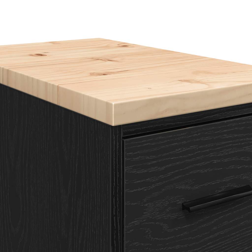 vidaXL ντουλάπι αποθήκευσης γκαράζ μαύρο 30x51x85 εκ μασίφ ξύλο πεύκο