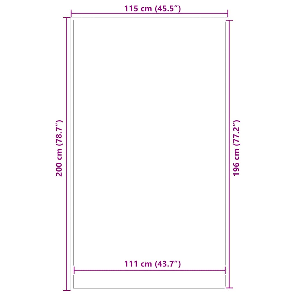 vidaXL Πατάκι Εισόδου Μαύρο 115 x 200 εκ.