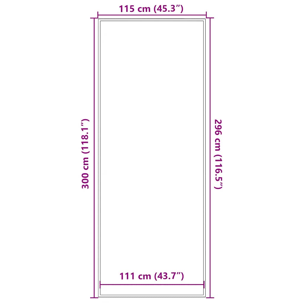 vidaXL Πατάκι Εισόδου Μαύρο 115 x 300 εκ.