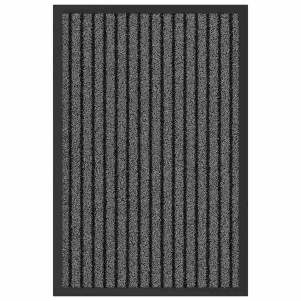 vidaXL Χαλάκι Εξώπορτας Μαύρο, Γκρι 40 x 60 cm Πολυπροπυλένιο, PVC