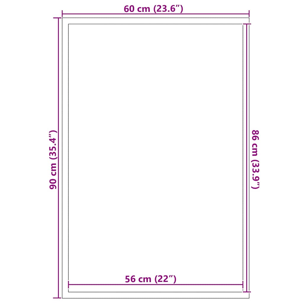 vidaXL Χαλάκι Εξώπορτας Μαύρο και Γκρι 60 x 90 cm Πολυπροπυλένιο, PVC
