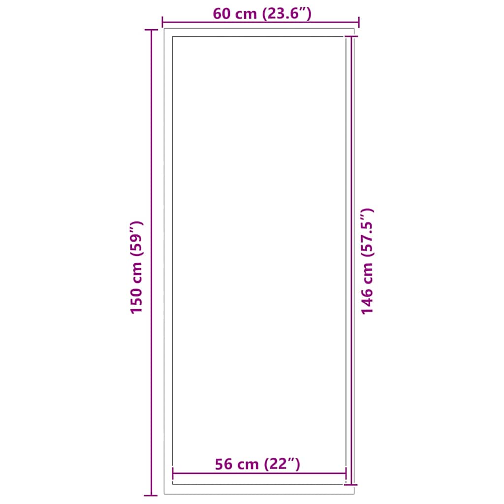 vidaXL Χαλάκι Εξώπορτας Μαύρο και Γκρι 60 x 150 cm Πολυπροπυλένιο, PVC