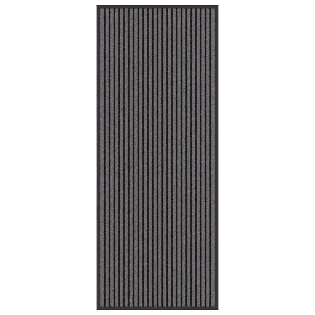 vidaXL Χαλάκι Εξώπορτας Μαύρο και Γκρι 60 x 150 cm Πολυπροπυλένιο, PVC