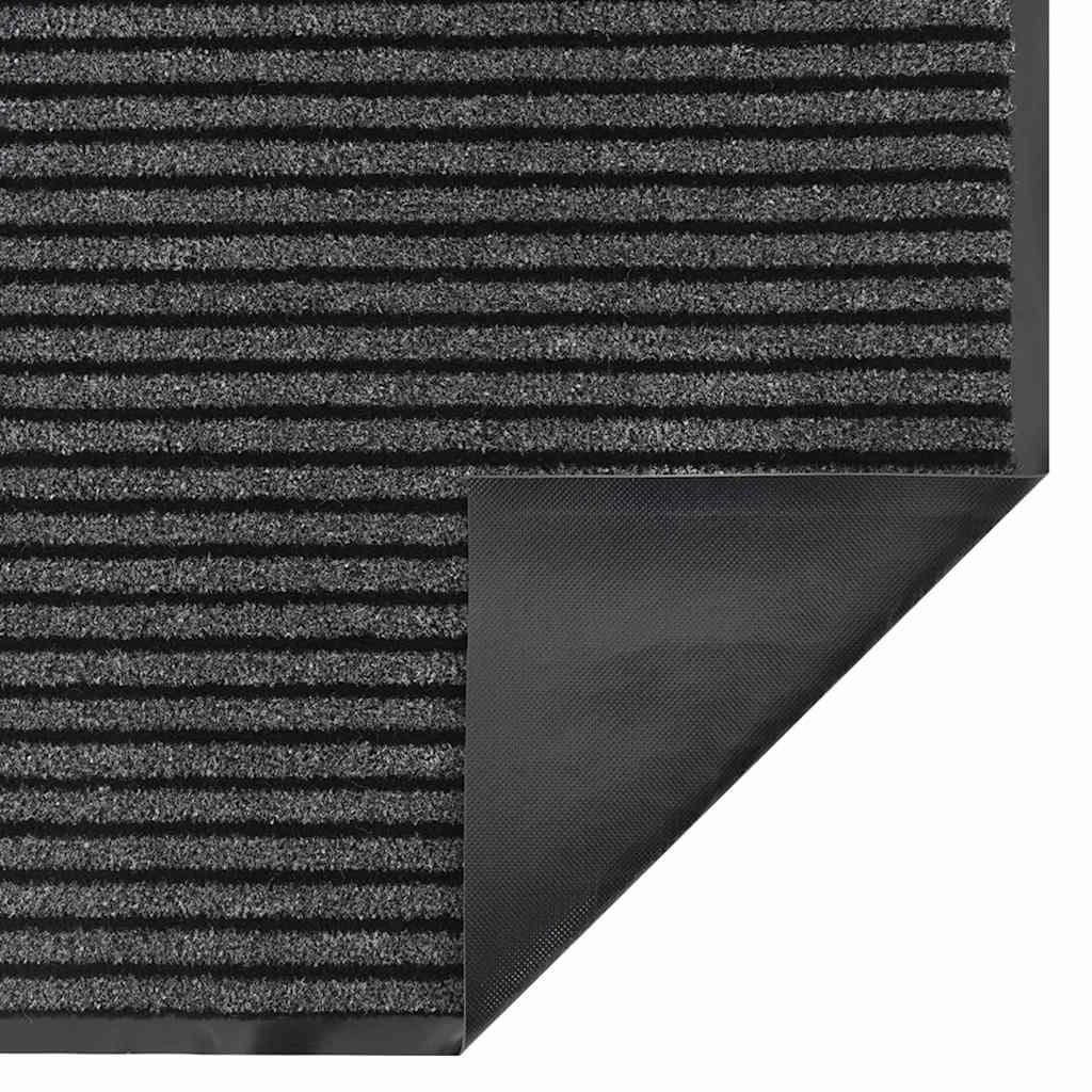 vidaXL Χαλάκι Εξώπορτας Μαύρο και Γκρι 60 x 180 cm Πολυπροπυλένιο, PVC