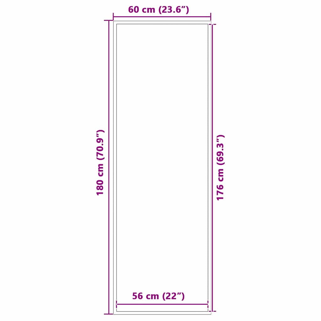 vidaXL Χαλάκι Εξώπορτας Μαύρο 60 x 180 cm Πολυπροπυλένιο