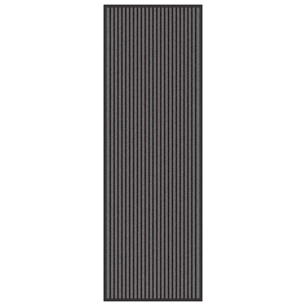 vidaXL Χαλάκι Εξώπορτας Μαύρο και Γκρι 60 x 180 cm Πολυπροπυλένιο, PVC