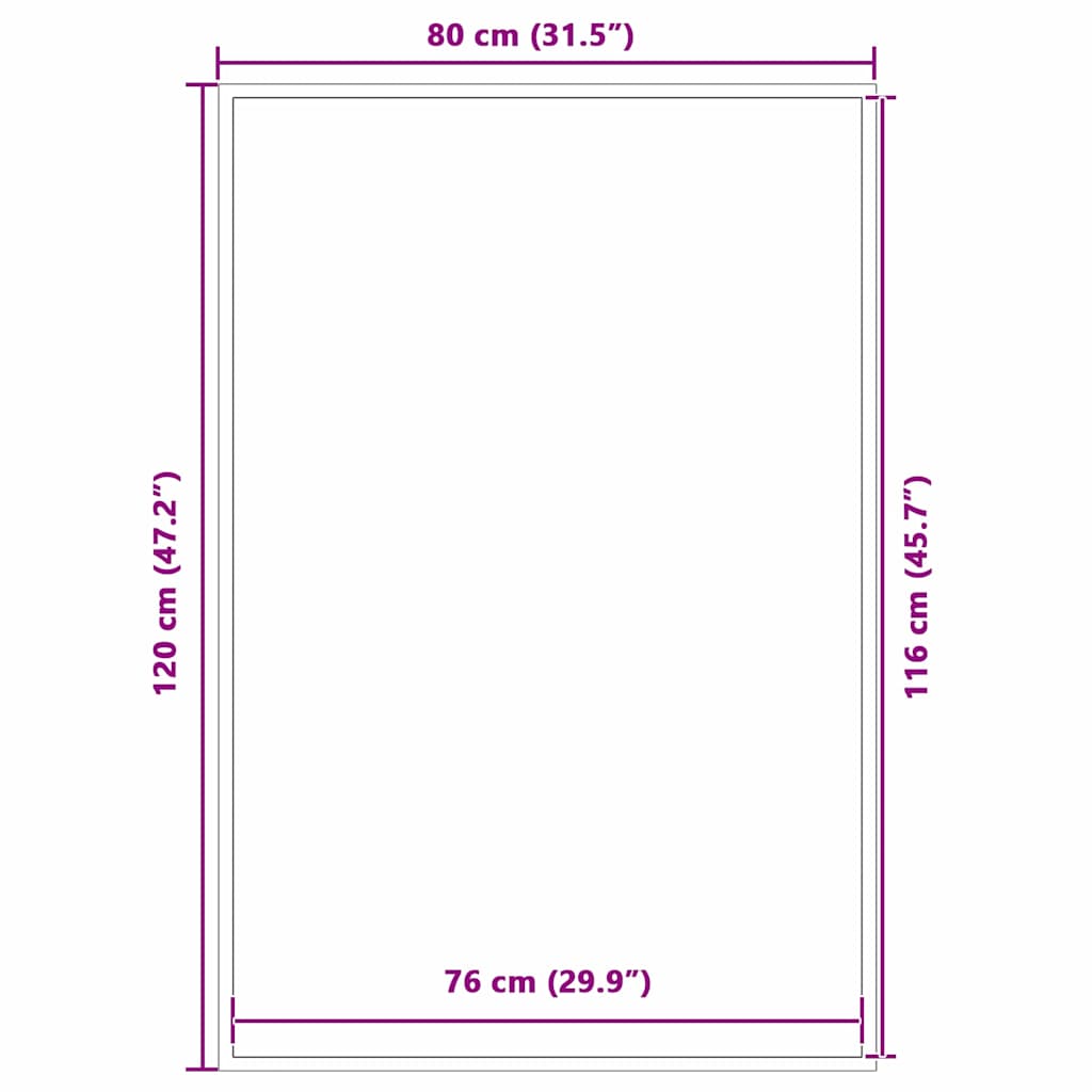 vidaXL Χαλάκι Εξώπορτας Μαύρο και Γκρι 80 x 120 cm Πολυπροπυλένιο, PVC