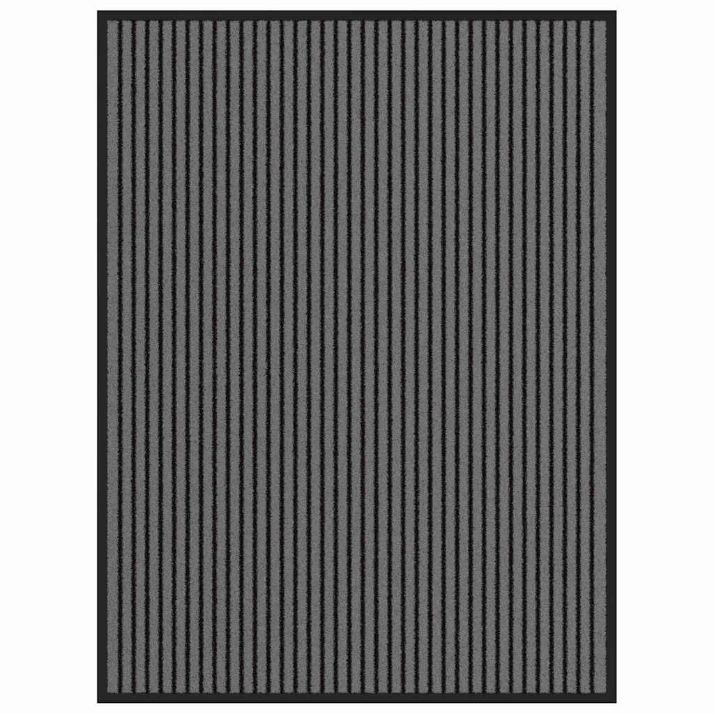 vidaXL Χαλάκι Εξώπορτας Μαύρο και Γκρι 80 x 120 cm Πολυπροπυλένιο, PVC