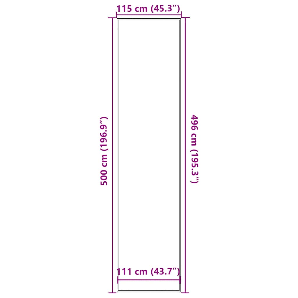 vidaXL Πατάκι Εισόδου Μαύρο 115 x 500 εκ.