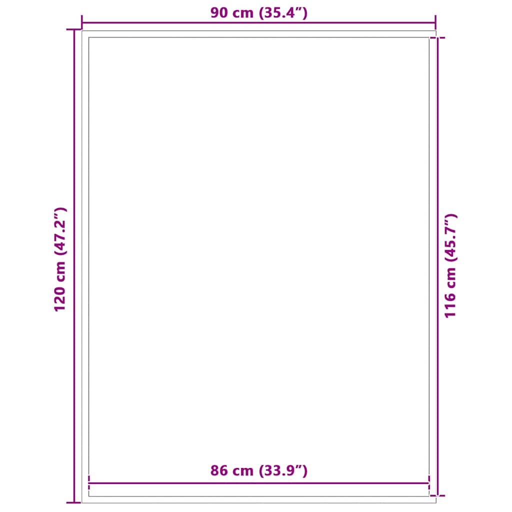 vidaXL Πατάκι Εισόδου Γκρι 90 x 120 εκ.