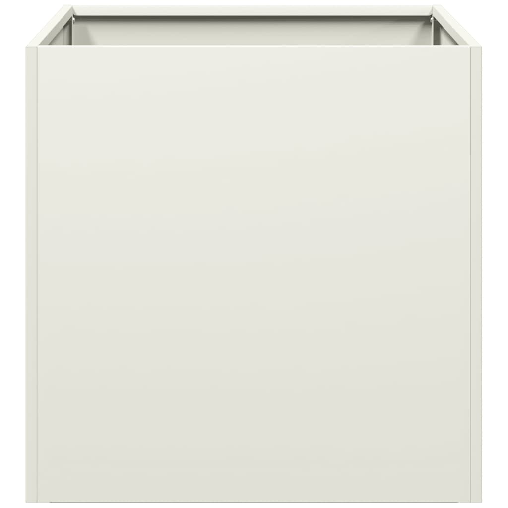 vidaXL Ζαρντινιέρα Λευκή 40x40x40 εκ. από Χάλυβα Ψυχρής Έλασης