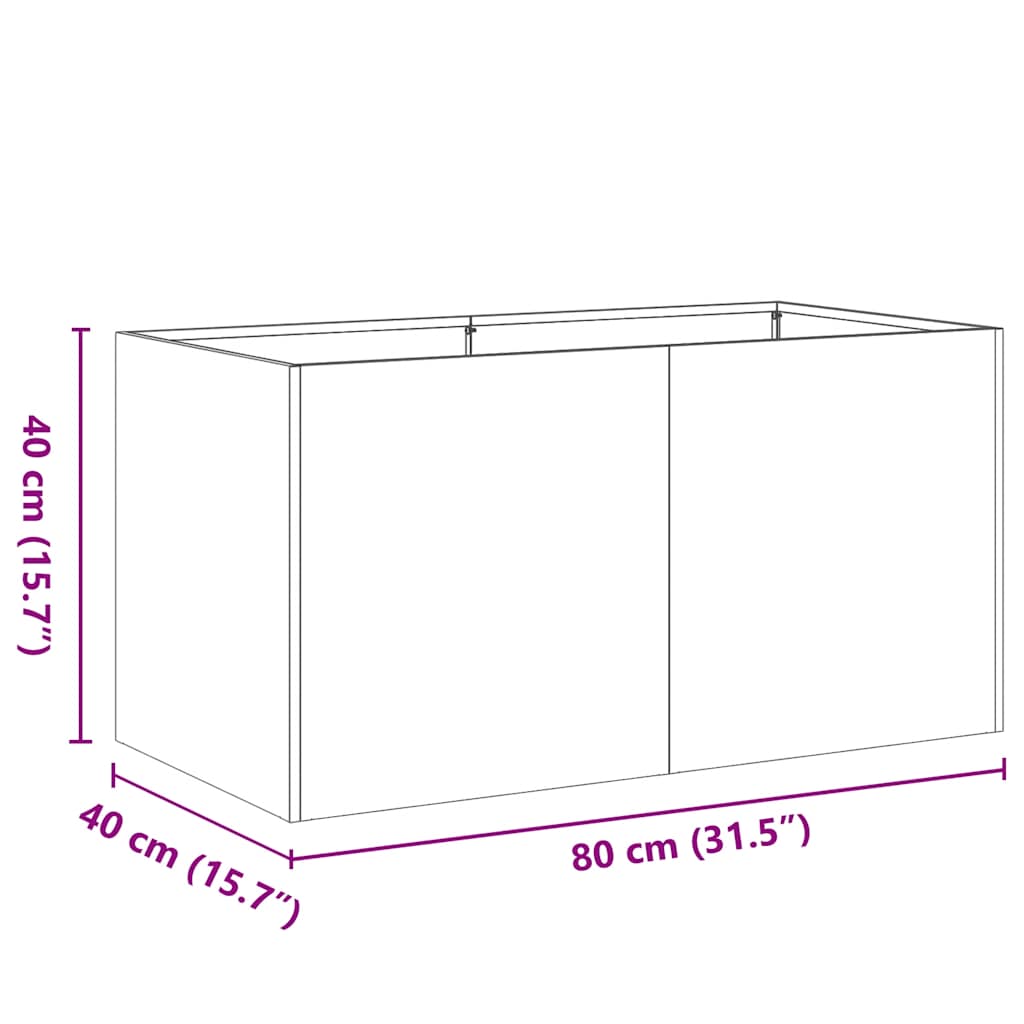 vidaXL Ζαρντινιέρα Λευκή 80x40x40 εκ. από Χάλυβα Ψυχρής Έλασης