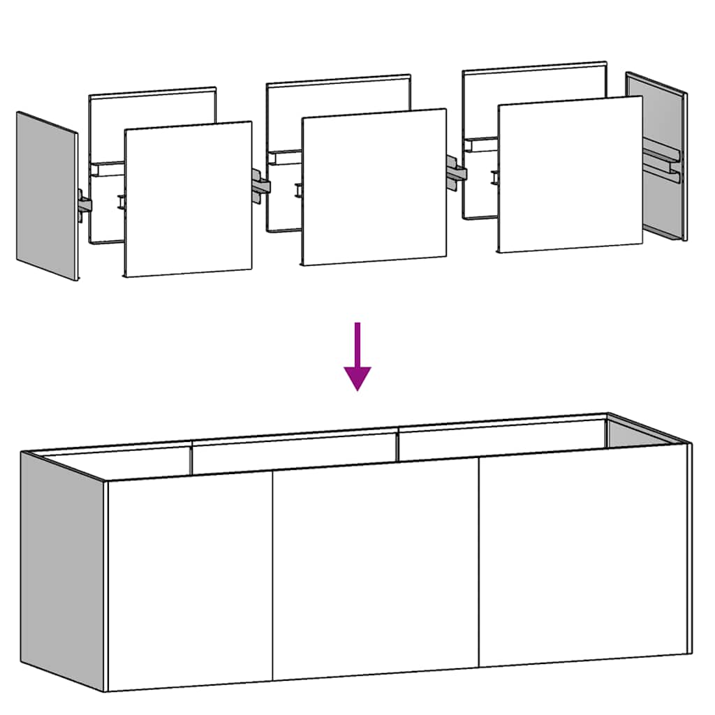vidaXL Ζαρντινιέρα Μαύρη 120x40x40 εκ. από Χάλυβα Ψυχρής Έλασης
