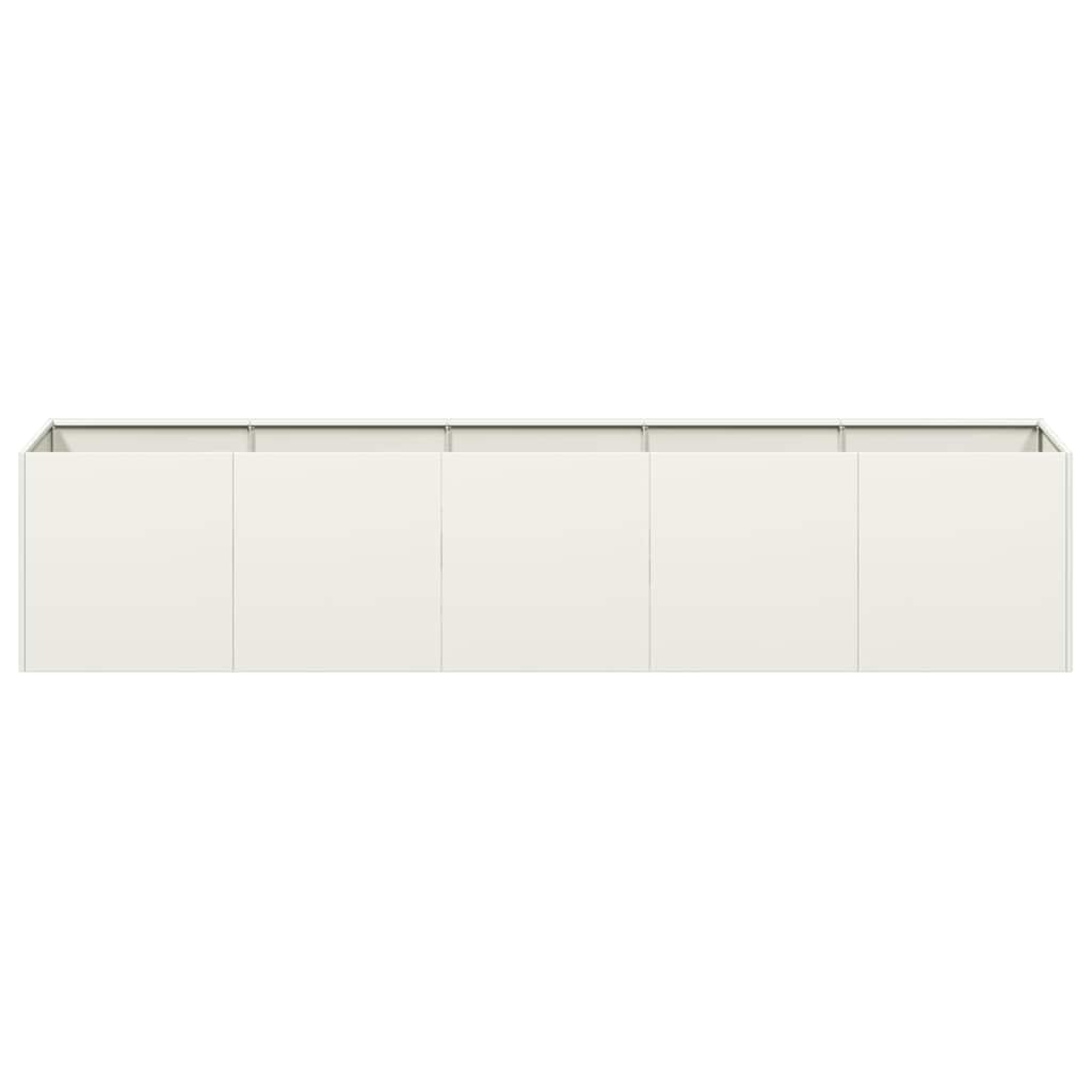 vidaXL Ζαρντινιέρα Λευκή 200x40x40 εκ. από Χάλυβα Ψυχρής Έλασης