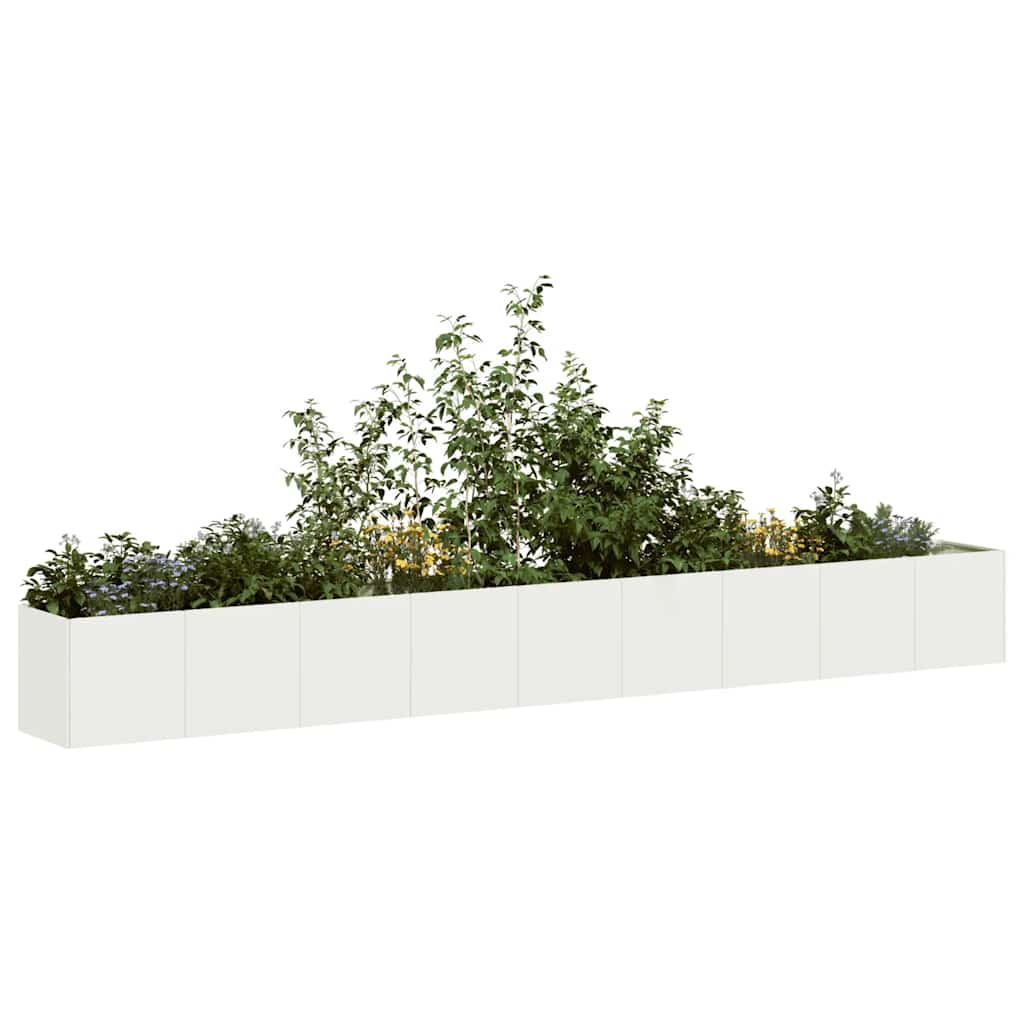 vidaXL Ζαρντινιέρα Λευκή 360x40x40 εκ. από Χάλυβα Ψυχρής Έλασης