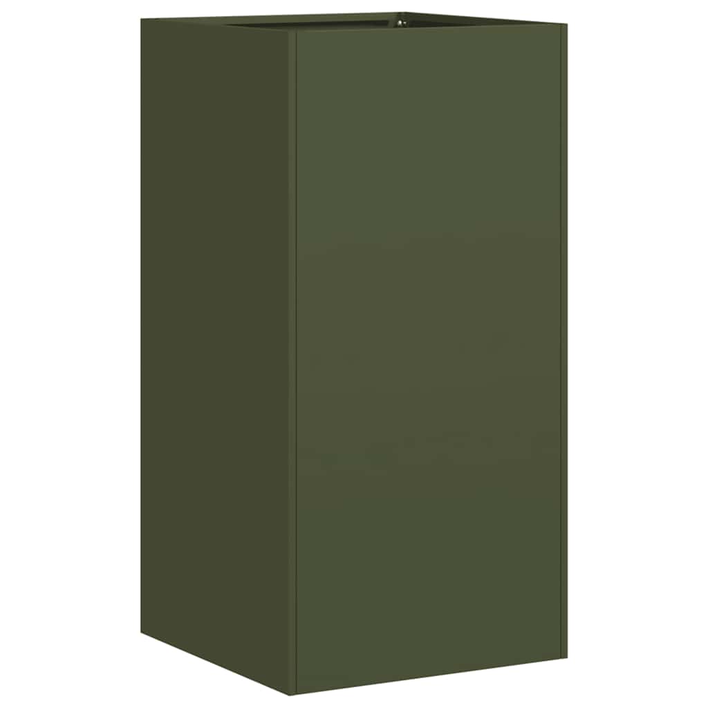 vidaXL Ζαρντινιέρα Λαδί 40x40x80 εκ. από Χάλυβα Ψυχρής Έλασης